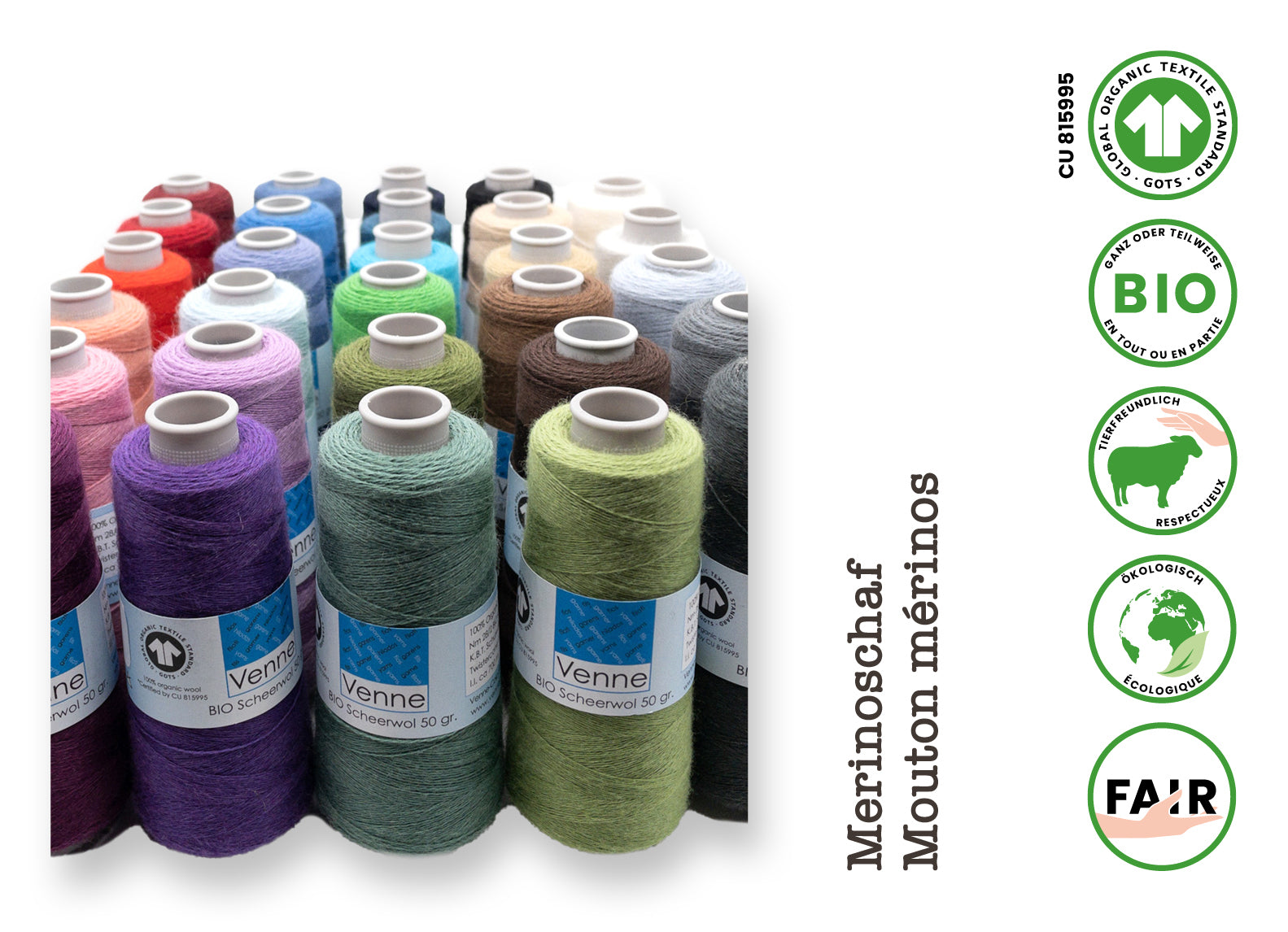 Bio-Merino 28/2 • Laine vierge bio, GOTS, Venne B.V.