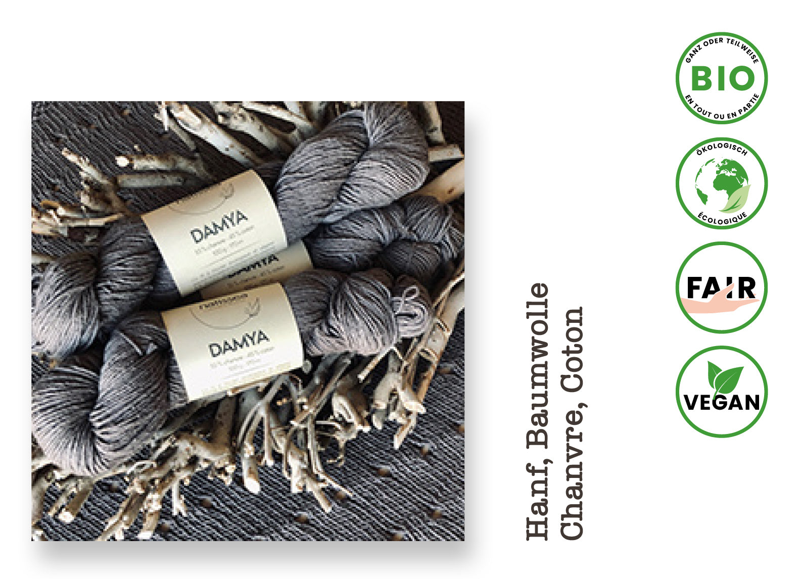 Damya • Chanvre bio et coton bio, Natissea
